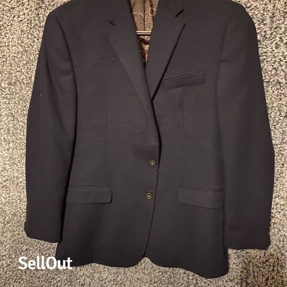 Lauren Ralph Lauren Men's Black Wool Cashmere Blazer Sport Coat L - Picture 2 of 10